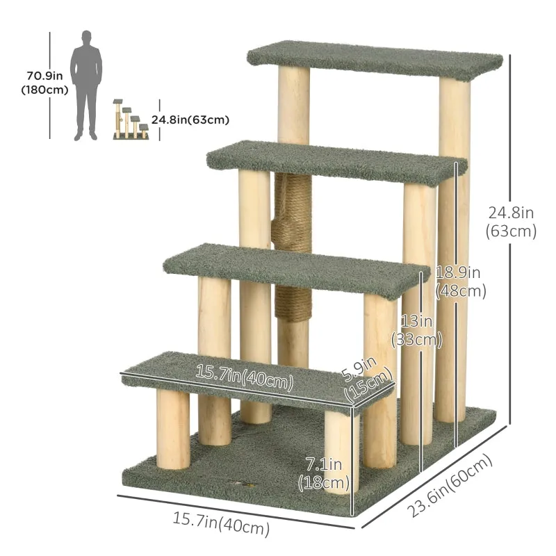 25" Cat Climbing Ladder - Green