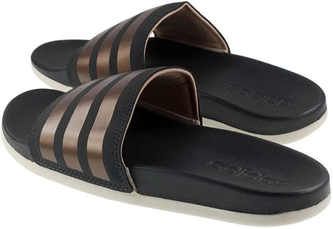 Adidas Womens Adilette Slides Footwear Black Rose Metallic