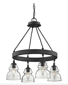 allen   roth Muncie Corsican Bronze Transitional Clear Glass Schoolhouse Large Pendant Light