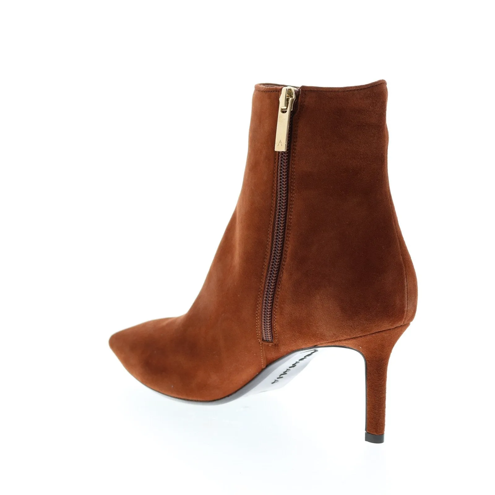 Aquatalia Mariah Dress Suede 34L3571-GIN Womens Brown Suede Zipper Ankle & Booties Boots