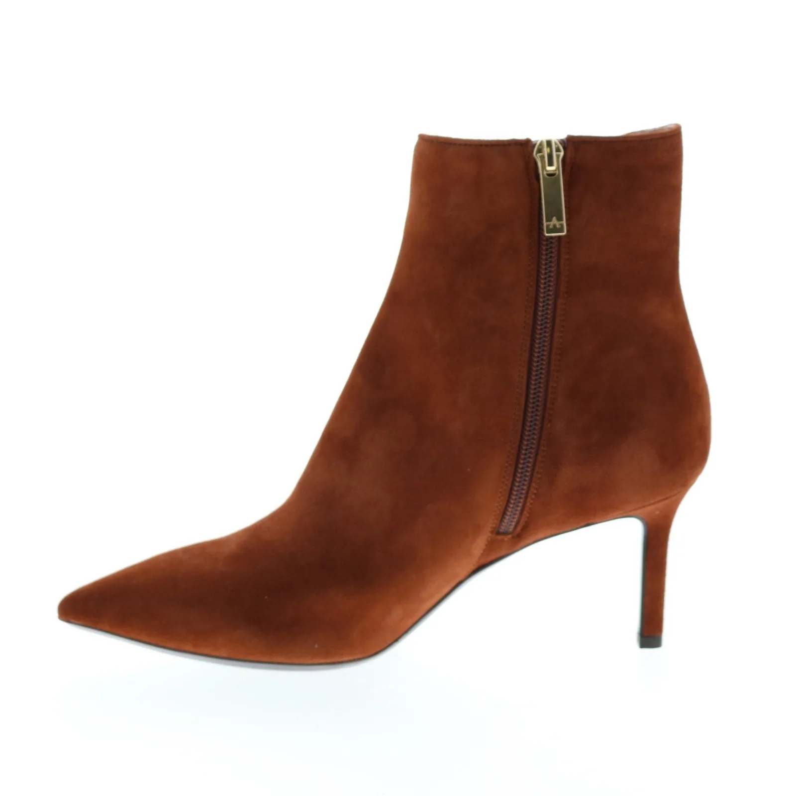 Aquatalia Mariah Dress Suede 34L3571-GIN Womens Brown Suede Zipper Ankle & Booties Boots