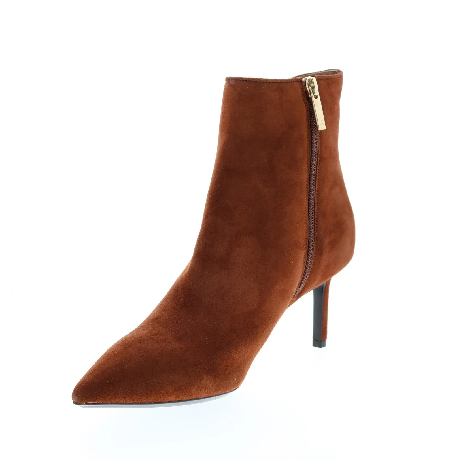 Aquatalia Mariah Dress Suede 34L3571-GIN Womens Brown Suede Zipper Ankle & Booties Boots