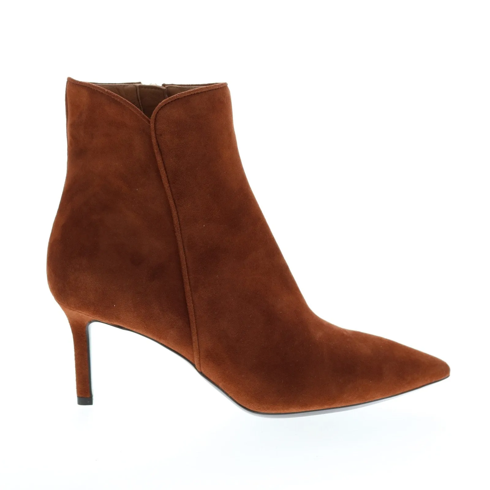 Aquatalia Mariah Dress Suede 34L3571-GIN Womens Brown Suede Zipper Ankle & Booties Boots