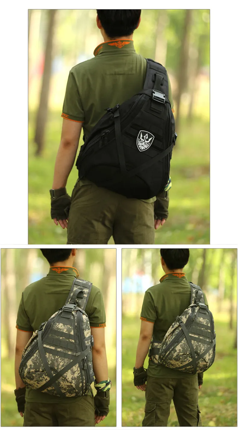 Black Tactical Sling Bag For Men Nylon Military Backpack Desert Digital Tactical Backpack For Men