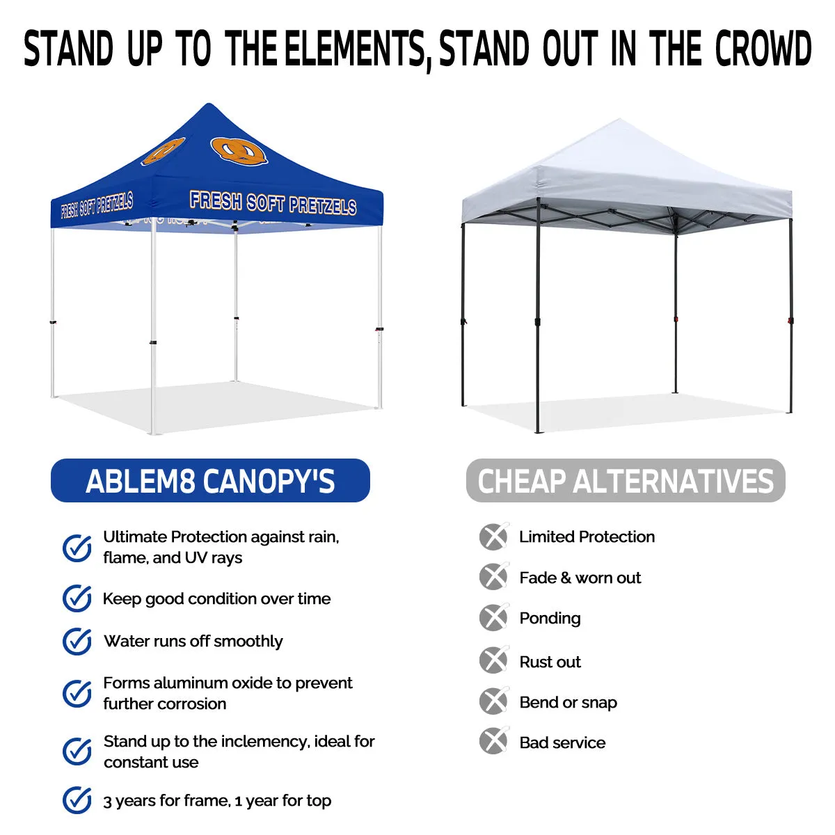 Booth Tents- Fresh Soft Pretzels 10x10 Pop Up Canopy Tent