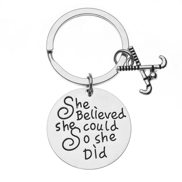 Field Hockey Keychain -She Believed She Could So She Did