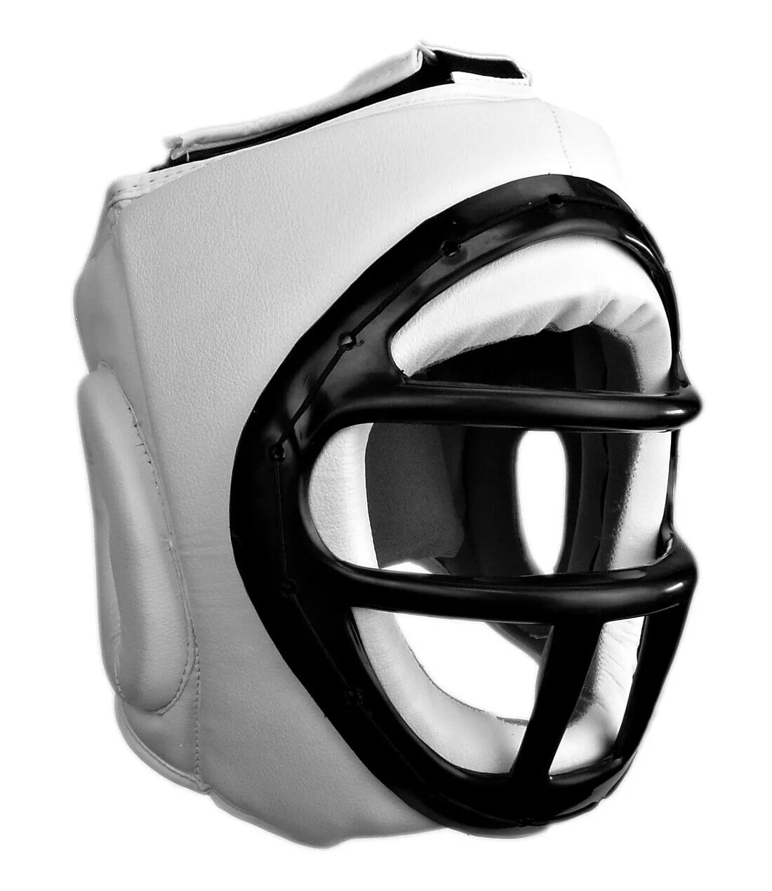 Head Gear w/Cage, Synthetic Leather, White