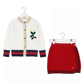 Kids Clothing Set Knitted Sweater And Skirt