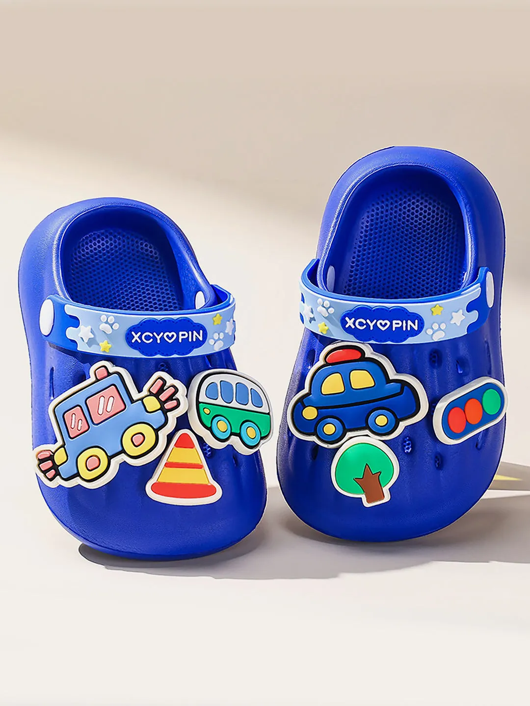 Little Surprise Box Blue Transport theme Slip on Clogs/Footwear for Toddlers & Kids