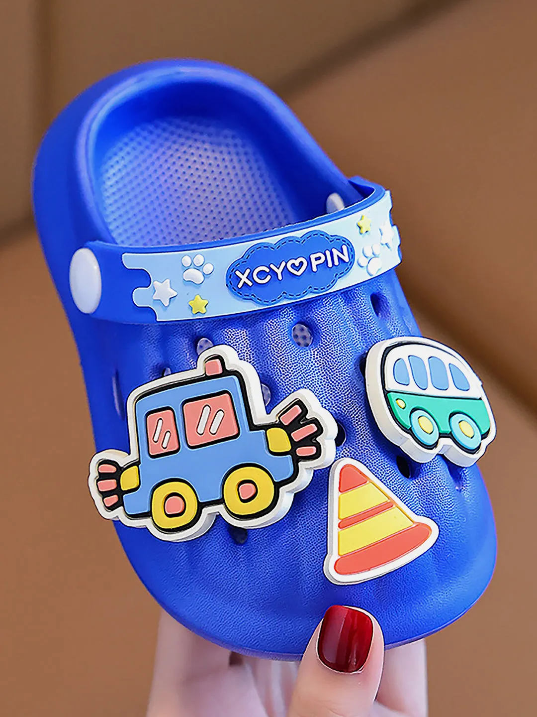 Little Surprise Box Blue Transport theme Slip on Clogs/Footwear for Toddlers & Kids