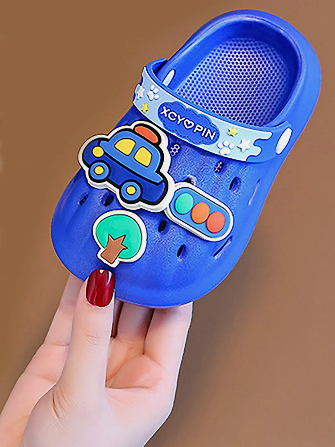 Little Surprise Box Blue Transport theme Slip on Clogs/Footwear for Toddlers & Kids