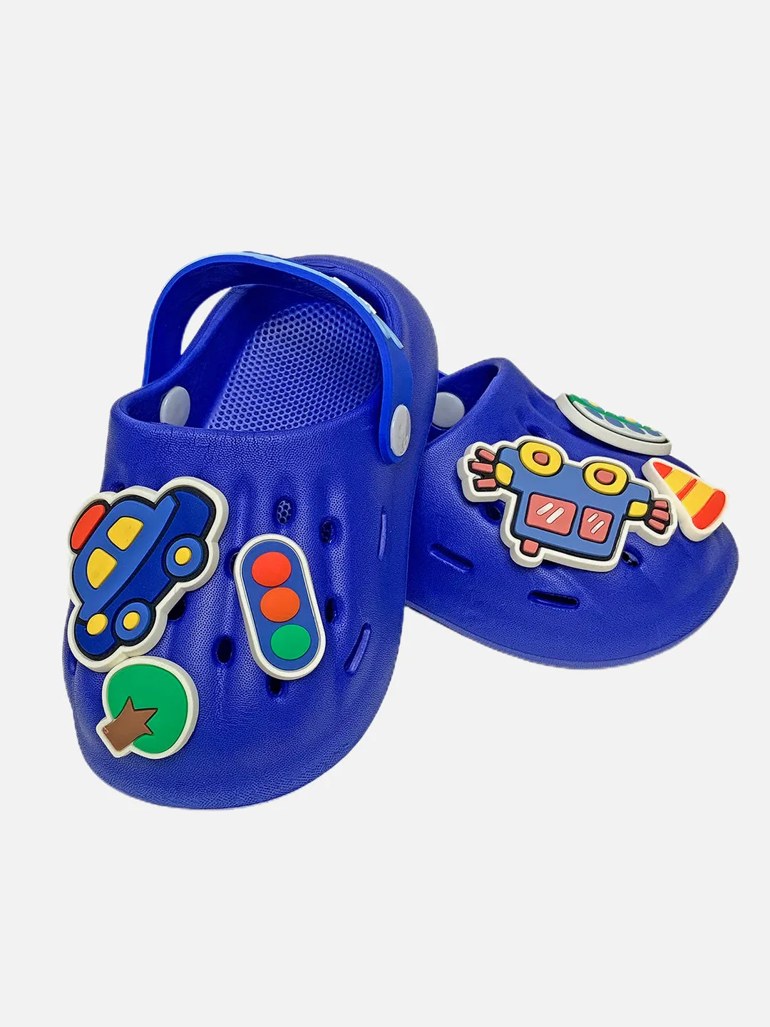 Little Surprise Box Blue Transport theme Slip on Clogs/Footwear for Toddlers & Kids