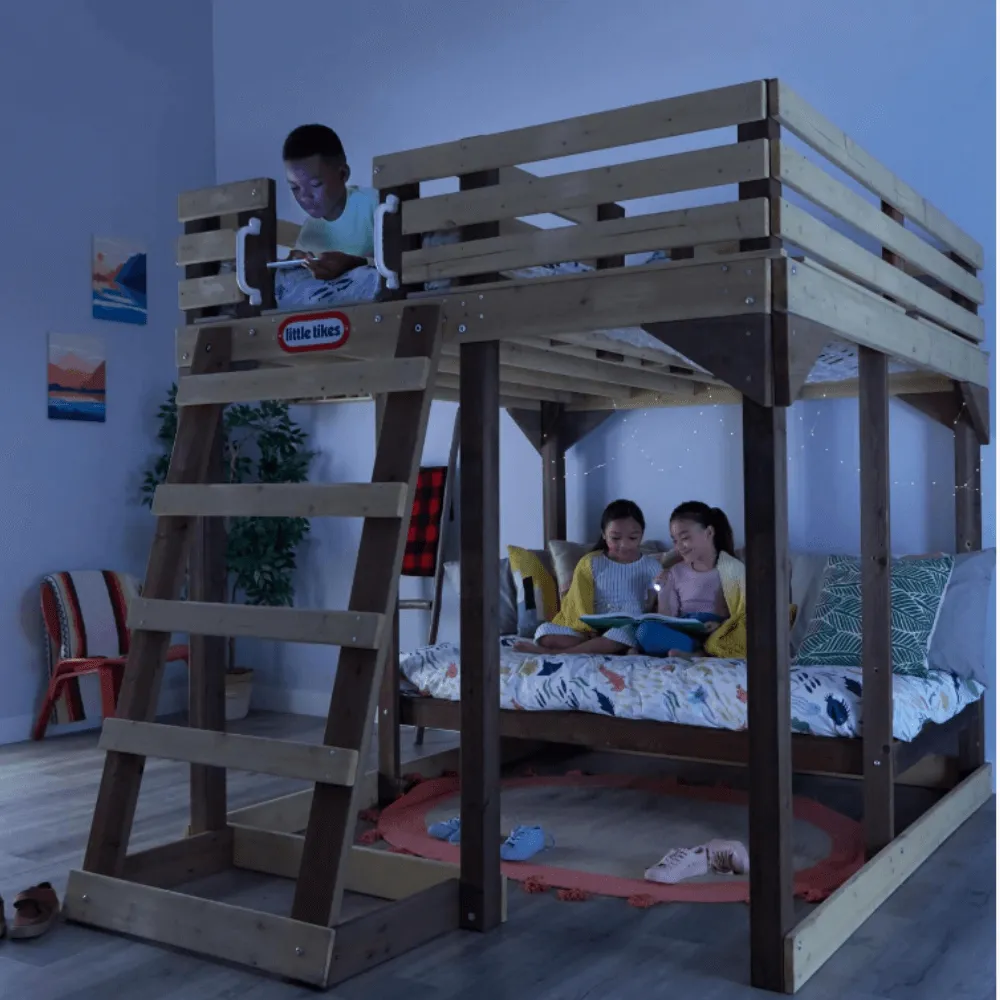 Little Tikes Wooden 4-In-1 Study Fort 5ft Loft Bed Set