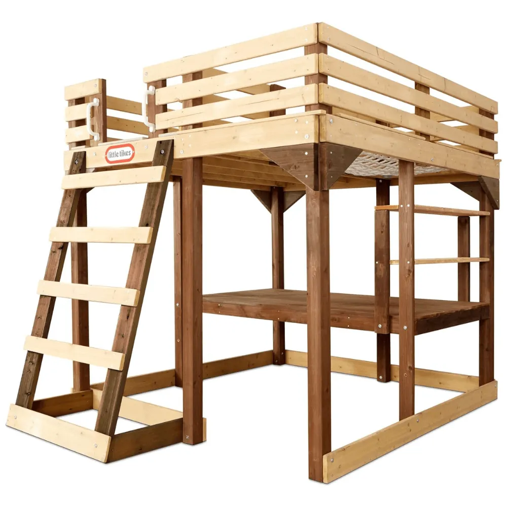 Little Tikes Wooden 4-In-1 Study Fort 5ft Loft Bed Set