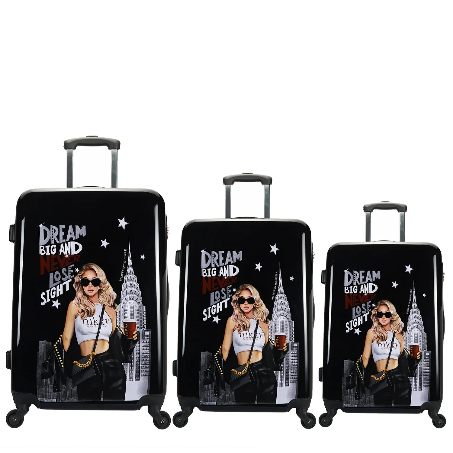 NIKKY 3 PC HARDCASE SET LUGGAGE