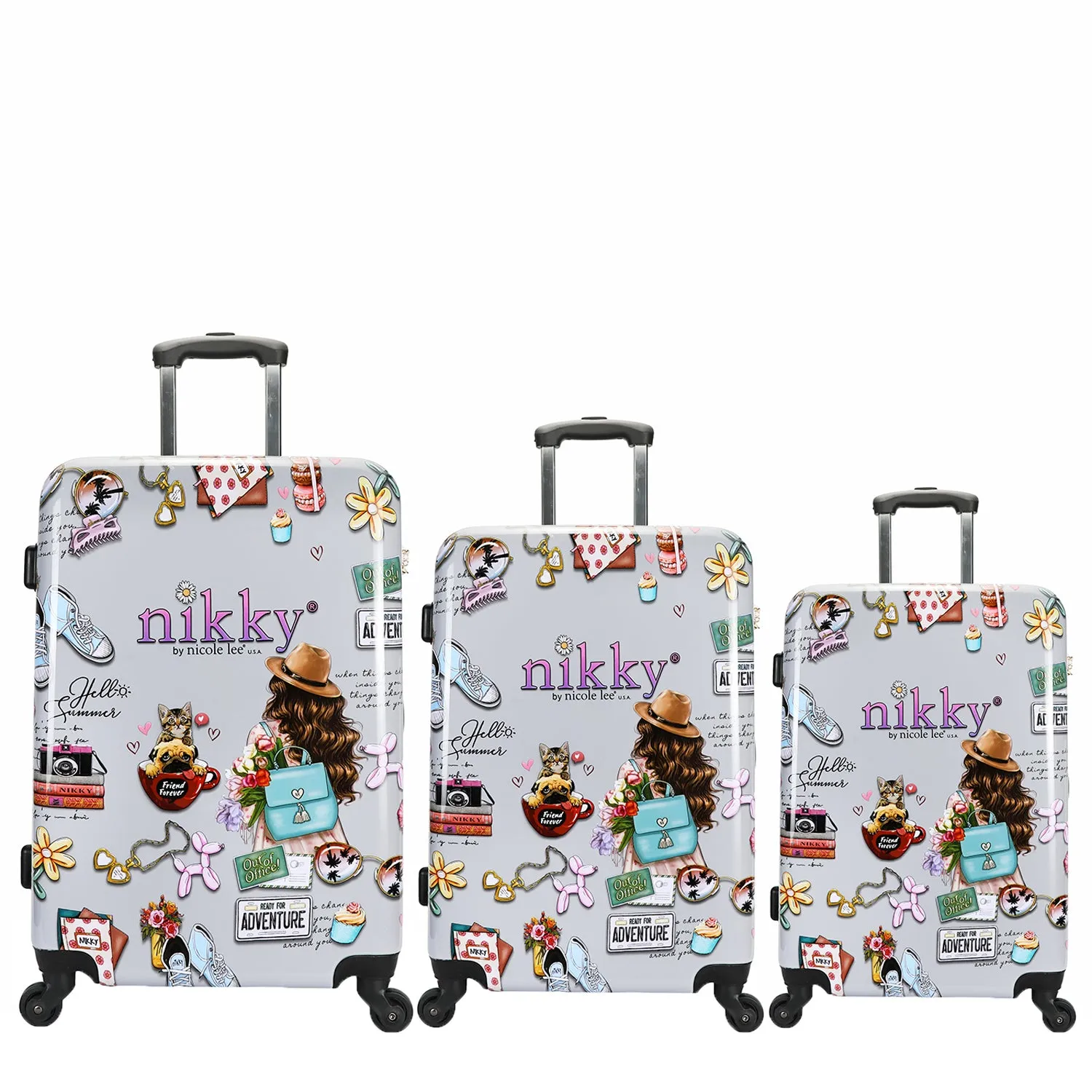 NIKKY 3 PC HARDCASE SET LUGGAGE