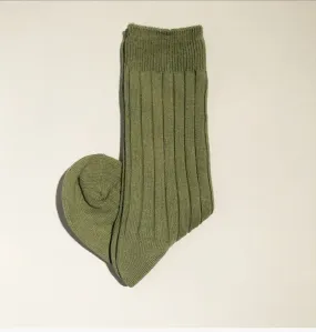 Rib Knee High Socks - Moss