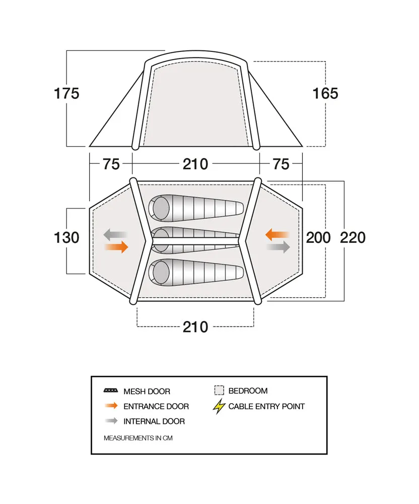 Vango Classic Air 300 Tent - Orange