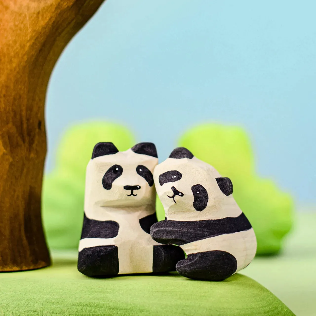 Wooden Panda Bear Cub - Climbing